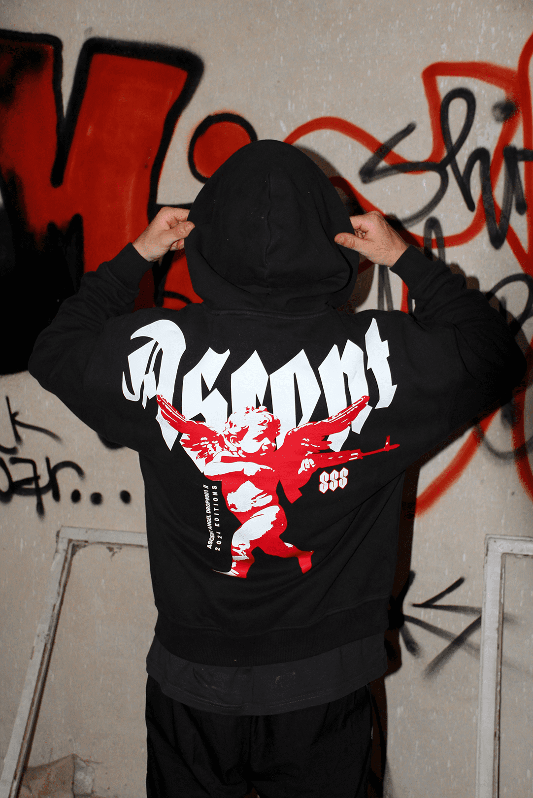 Angel Oversized Hoodie Black