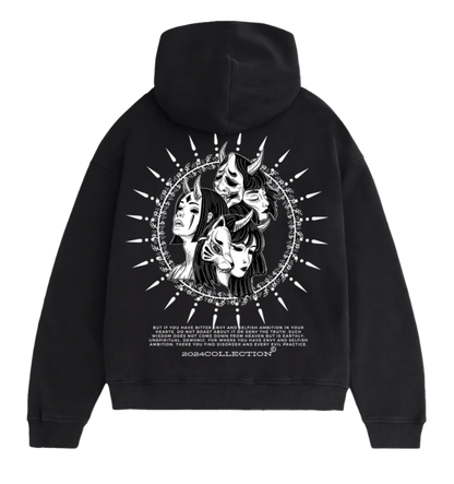 Demon Oversized Hoodie Black