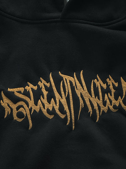 Golden Tag Oversized Hoodie Schwarz