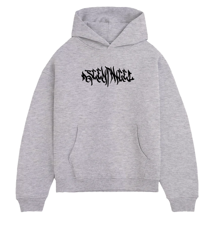 Black Tag Oversized Hoodie Grau