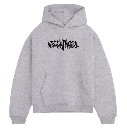Black Tag Oversized Hoodie Grau